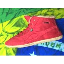 High-Top Brasilian shoes Red Suee with Fur